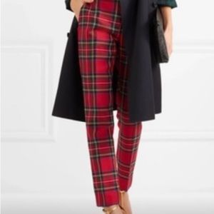 Classic Burberry red pants, size 12, straight leg, signature wool knit